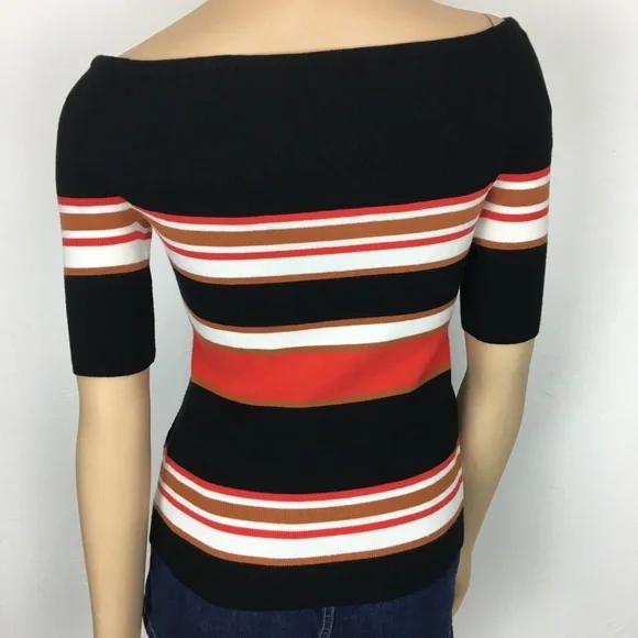 Soft Surroundings Boat Neck Striped SS Knit Top - Picture 3 of 8